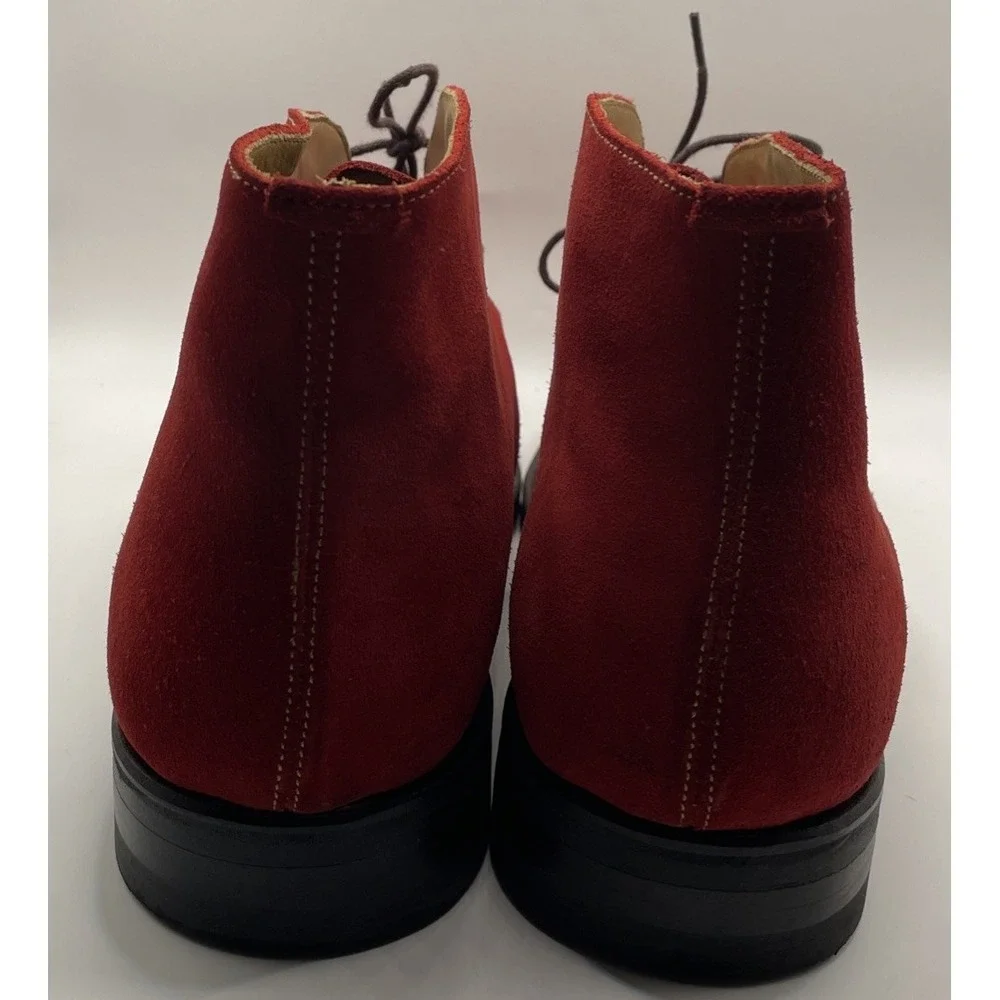 Russell & Bromley London Red Suede Chukka Ankle Boots Men's Size 11